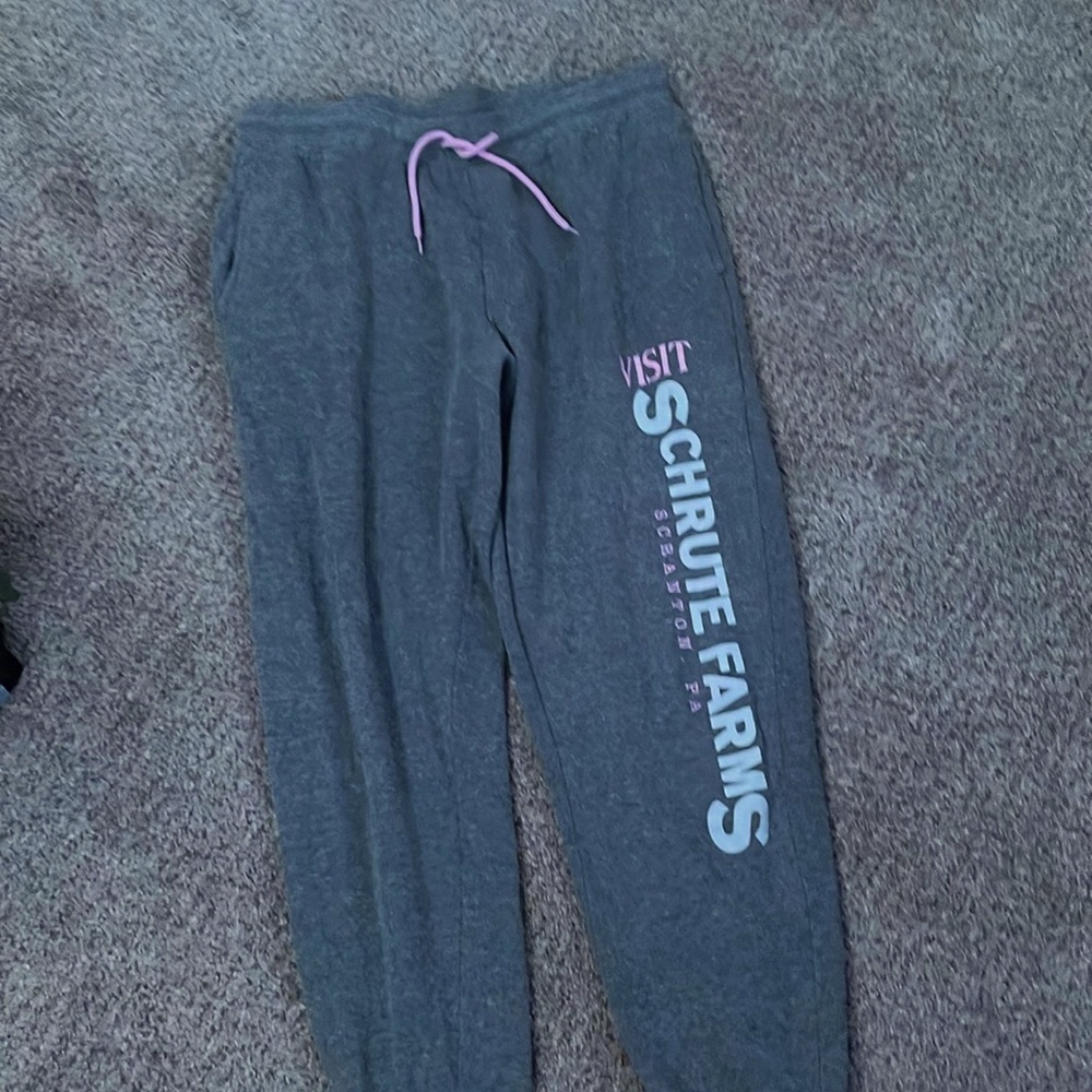 Gray and pink sweats